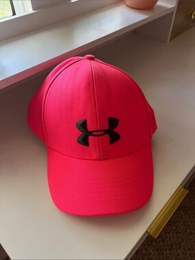 Under Armour Bright Pink Baseball Cap with Black Logo